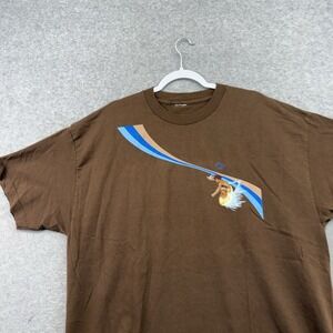 Vintage Y2K Ocean Pacific T Shirt Size XL Brown Surf Beach 90s OP Graphic Print